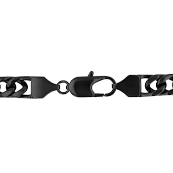 Black Stainless Steel 10MM Curb Link Chain Necklace