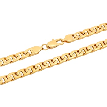 Stainless Steel Yellow Plated Mariner Link Chain Necklace