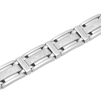 1/4CTW Diamond Stainless Steel Link Bracelet