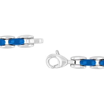 Stainless Steel Blue Ion Plated Link Bracelet