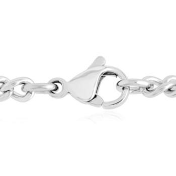Black and White Diamond Stainless Steel Black IP Dog Tag With Chain 7/8ctw