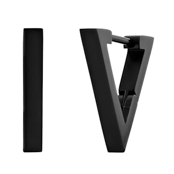 Black Stainless Steel Triangle Huggie Hoop Earrings