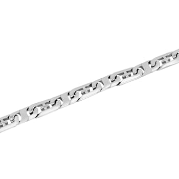 Stainless Steel Cross Mariner Link Bracelet