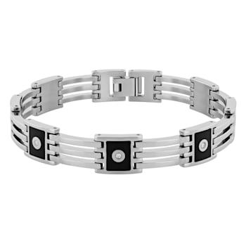 1/10CTW Diamond Titanium Link Bracelet