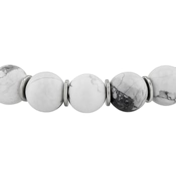 Howlite Bead & Stainless Steel Bolo Bracelet