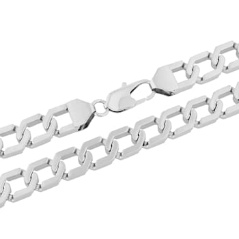 Stainless Steel 20 Inch Hexagon Link Chain Necklace