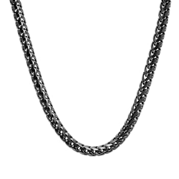 Black Stainless Steel 6MM Franco Link Chain Necklace