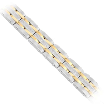 Stainless Steel Yellow Ion Plated Diamond Bracelet .50ctw