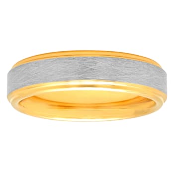 Tungsten Comfort™ 6MM Tungsten with Yellow Ion Plated Frozen Center
