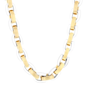 Two-Tone Stainless Steel 10MM Horseshoe Link Chain Necklace