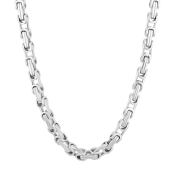 Stainless Steel Byzantine Necklace and Bracelet Set
