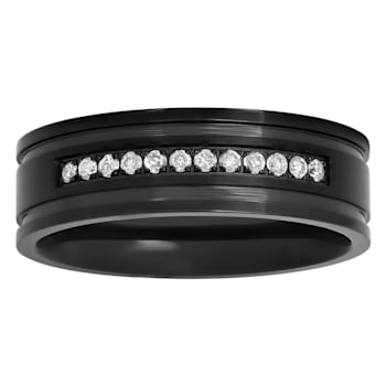 0.15CTW Diamond Black IP Stainless Steel Band