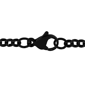 1/2CTW Black Diamond Stainless Steel Black Ion Plated Cross Pendant