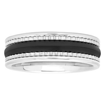 Tungsten Comfort™ Tungsten Black Ion Plated Gear Pattern Band