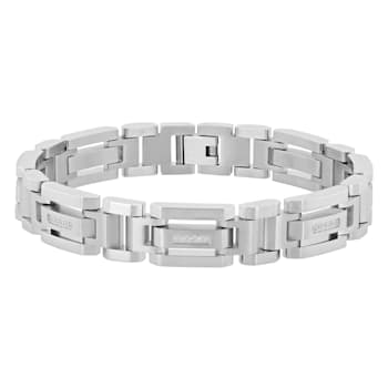 Stainless Steel Diamond Bracelet 1/6ctw