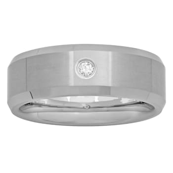 Tungsten Comfort™ .05CTW Diamond White Tungsten 8MM Band