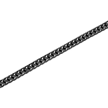 Stainless Steel Gun Metal Rounded Franco Link Bracelet