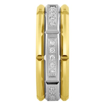 Tungsten Comfort™ 1/10CTW Diamond Tungsten Yellow Ion Plated Band