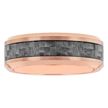 Tungsten Comfort™ Tungsten and Carbon Fiber Rose Ion Plated Band