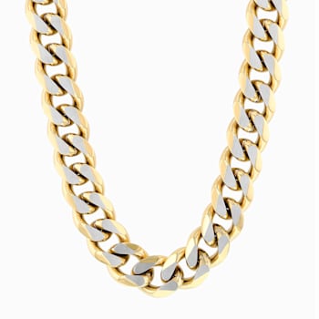 Two-Tone Stainless Steel 10.5MM Curb Link Chain Necklace