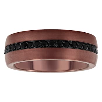 Tungsten Comfort™ 1CT Diamond Black Sapphire Tungsten Bronze Ion Plated Band