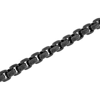 Stainless Steel with Gunmetal Gray Finish Square Link Chain Bracelet