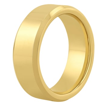 Tungsten Comfort™ Tungsten Yellow Ion Plated Beveled Edge Band
