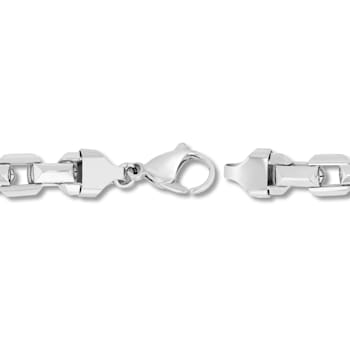 Stainless Steel Beveled Box Link Bracelet