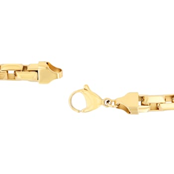 Stainless Steel with Gold-Tone Finish Prism Link Chain Bracelet