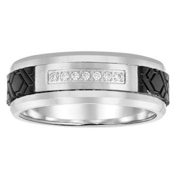 Tungsten Comfort™ .12CTW Diamond Tungsten Black Ion Plated Texture
Center Band