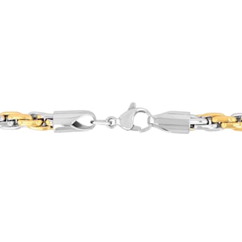 Stainless Steel Two-Tone Singapore Bracelet