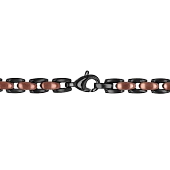 Stainless Steel Black & Brown Ion Plated Chain Necklace