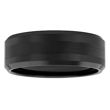 Tungsten Comfort™ Tungsten 8MM Black Ion Plated Satin Center Band