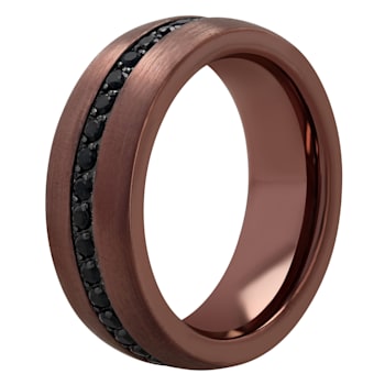Tungsten Comfort™ 1CT Diamond Black Sapphire Tungsten Bronze Ion Plated Band