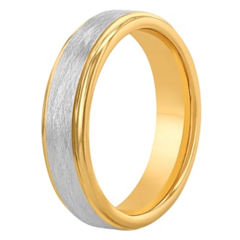 Tungsten Comfort™ 6MM Tungsten with Yellow Ion Plated Frozen Center
