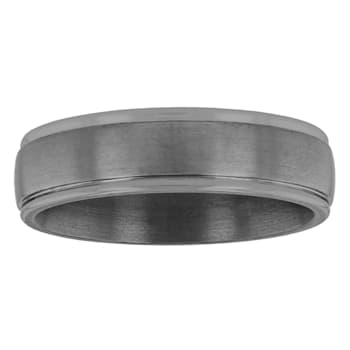 Tantalum 6MM Brushed Finish Domed Edge Band