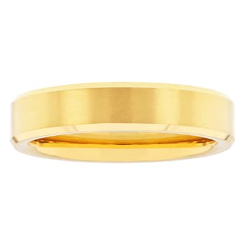 Gold-Tone Tungsten 6MM Beveled Edge Band