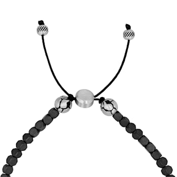 Stainless Steel Gun Metal Bead Bracelet