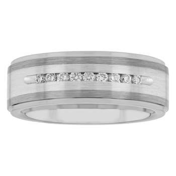 0.25CTW Lab-Grown Diamond Tungsten and Stainless Steel 8MM Band