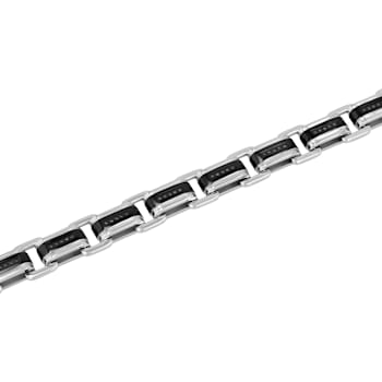 1/4CTW Diamond Two-Tone Stainless Steel Link Bracelet