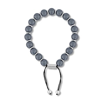 Hematite Bead & Stainless Steel Bolo Bracelet