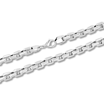 Stainless Steel 9MM Beveled Box Link Chain Necklace