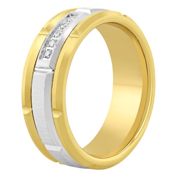 Tungsten Comfort™ 1/10CTW Diamond Tungsten Yellow Ion Plated Band