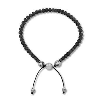 Stainless Steel Gun Metal Bead Bracelet