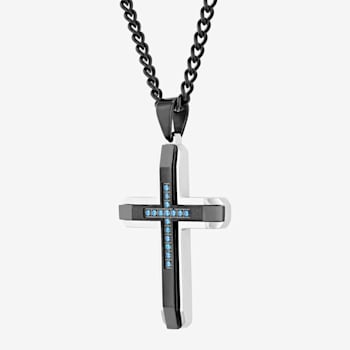 Steel and blue diamond pendant shop