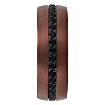 Tungsten Comfort™ 1CT Diamond Black Sapphire Tungsten Bronze Ion Plated Band