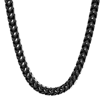 Stainless Steel Black Ion Plated 5MM Franco Curb Link Chain Necklace