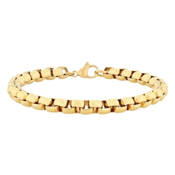 Stainless Steel Yellow Ion Plated Box Bracelet
