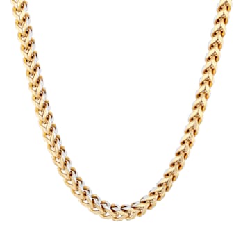 Gold-Tone Stainless Steel 5MM Franco Link Chain Necklace & Bracelet Set
