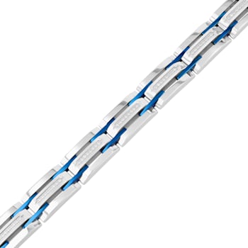 1/3CTW Diamond & Stainless Steel with Blue IP Bracelet
